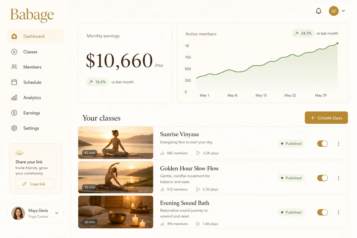 creator dashboard